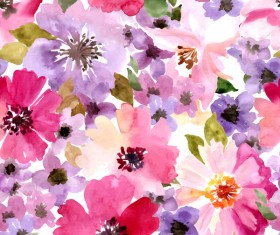 Beautiful watecolor flower pattern seamless vector 01