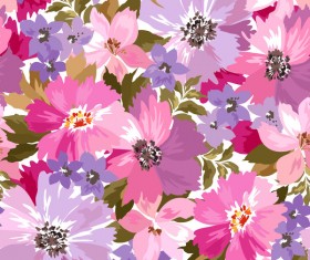 Beautiful watecolor flower pattern seamless vector 03