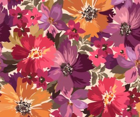 Beautiful watecolor flower pattern seamless vector 04