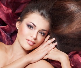 Beautiful woman with simple makeup Stock Photo 06