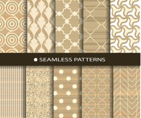 Beige texture seamless patterns vector 01