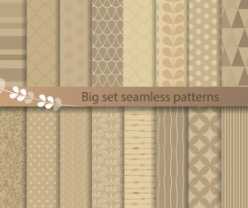 Beige texture seamless patterns vector 02