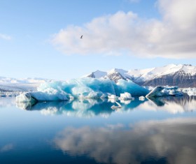 Big iceberg on calm lake Stock Photo