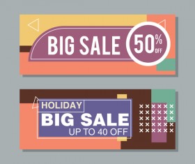 Big sale banner template vectors 05