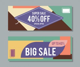 Big sale banner template vectors 06