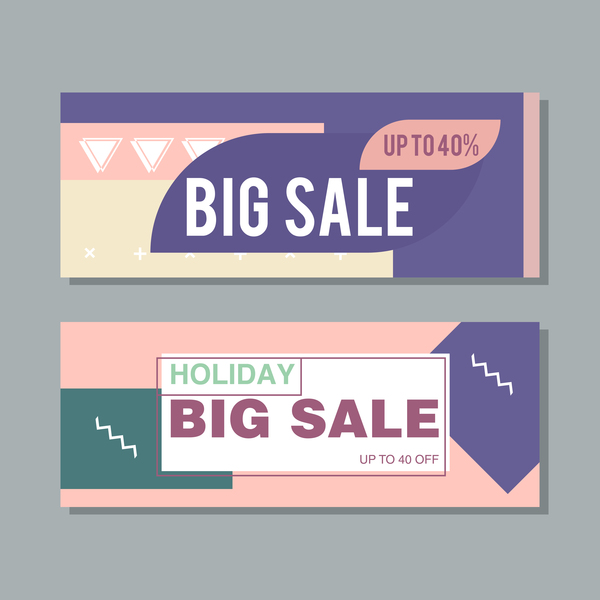 Big sale banner template vectors 10