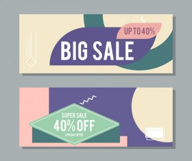 Big sale banner template vectors 12