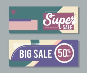 Big sale banner template vectors 13