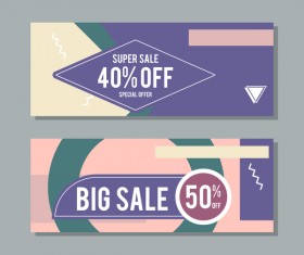 Big sale banner template vectors 14