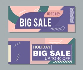 Big sale banner template vectors 15