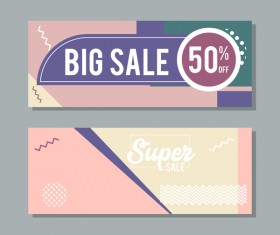 Big sale banner template vectors 16