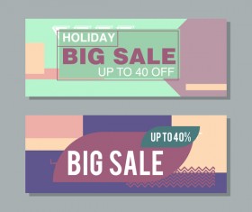 Big sale banner template vectors 17