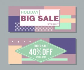 Big sale banner template vectors 18