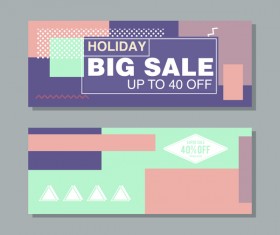 Big sale banner template vectors 20