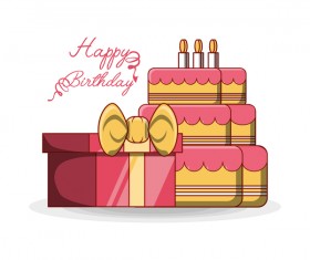 Birthday cake with birthday background vector
