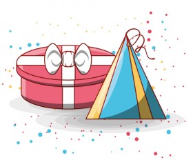 Birthday gift box background vectors