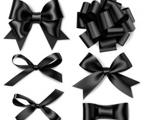 Black bows design illustration vector 01