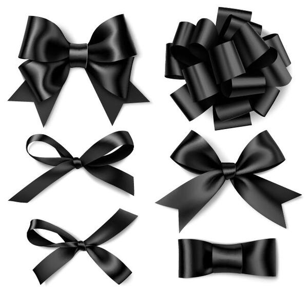 Black bows design illustration vector 01 free download