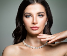 Black hair curly hair female model Stock Photo 02