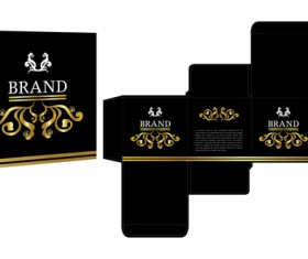 Black package box template vector 01