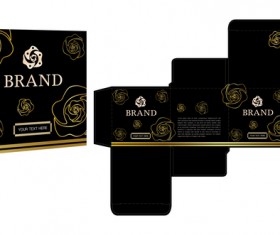 Black package box template vector 02
