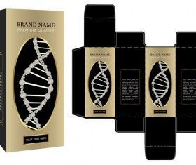 Black package box template vector 04