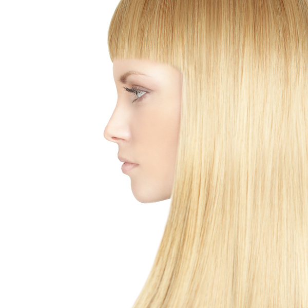 Blonde girl silhouette Stock Photo