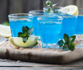 Blue Hawaiian cocktail Stock Photo