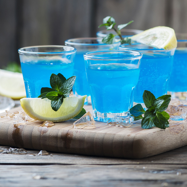 Blue Hawaiian cocktail Stock Photo
