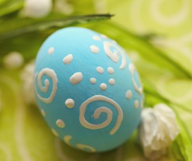 Blue and green easter egg Stock Photo