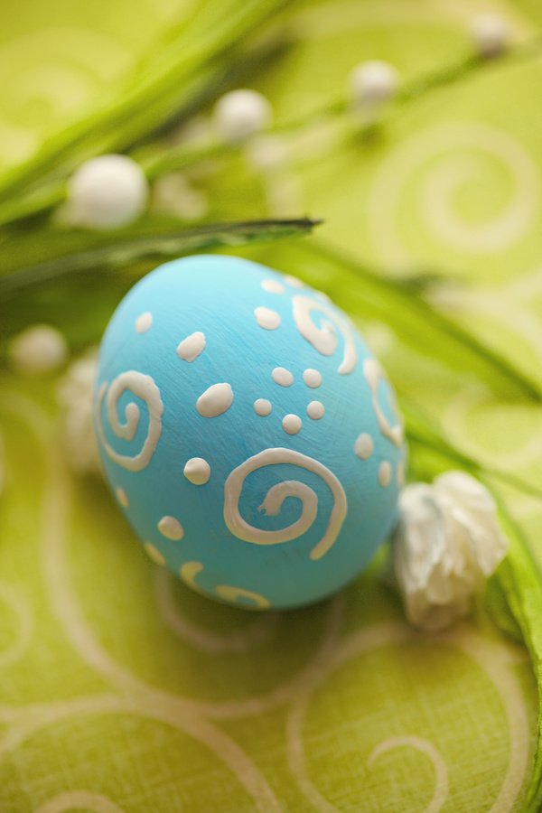 Blue and green easter egg Stock Photo