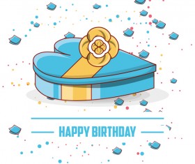 Blue birthday gift box vectors material