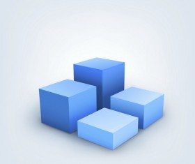 Blue cube vector illustration