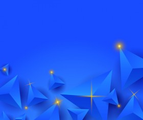 Blue triangle background with star light vector 02