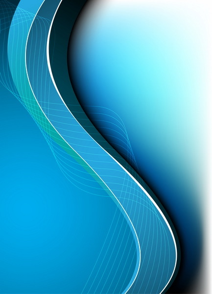 Blue wavy modern background vector