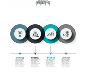 Blue with gray infographic vectors material 01