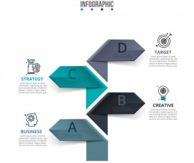 Blue with gray infographic vectors material 02