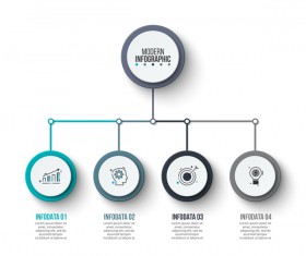 Blue with gray infographic vectors material 03