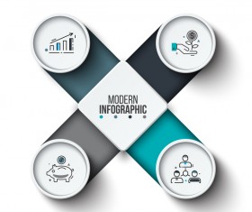 Blue with gray infographic vectors material 04