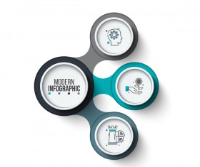 Blue with gray infographic vectors material 05