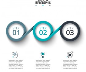 Blue with gray infographic vectors material 06