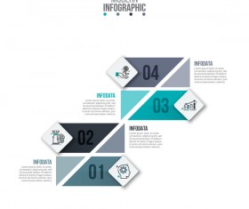 Blue with gray infographic vectors material 07