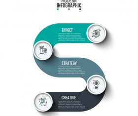 Blue with gray infographic vectors material 08