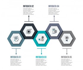 Blue with gray infographic vectors material 09