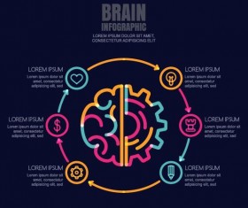 Brain infographic template vector 03