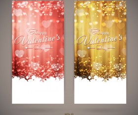 Bright Valentines day invitation cards vector