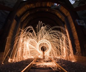 Bright sparkling fireworks Stock Photo