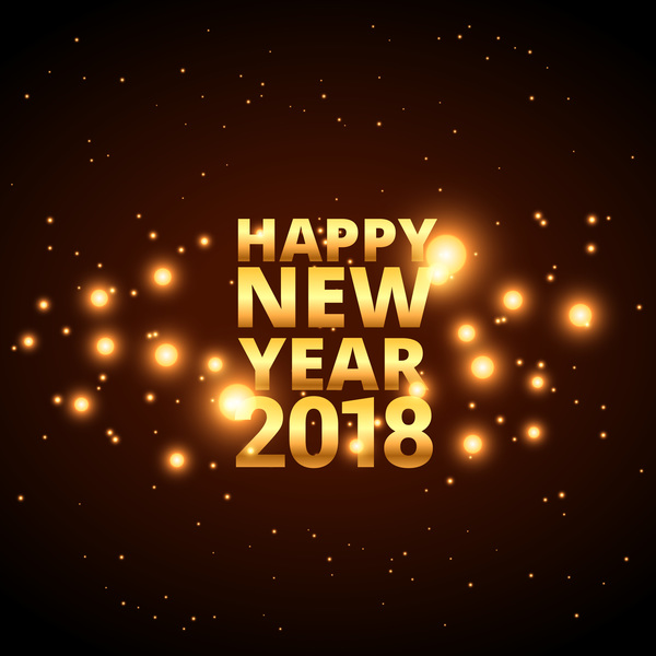 Brown 2018 new year background vector