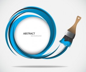 Brush with blue abstract background vector