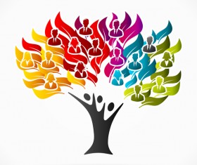 Business tree design vector material